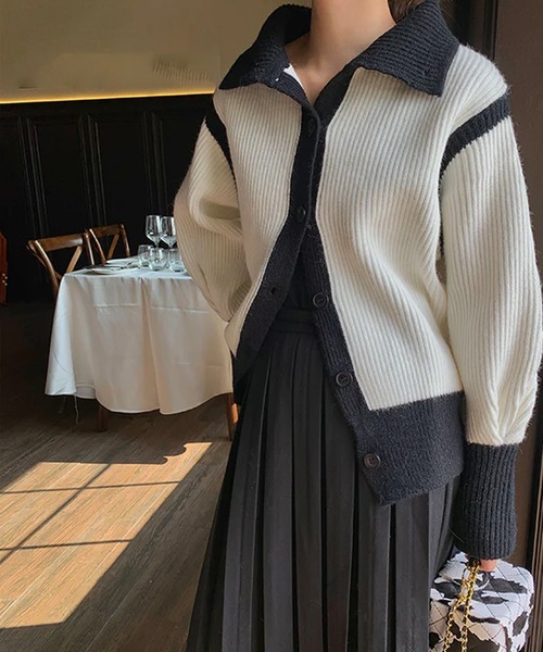 Auntie Rosa(アンティローザ)の「スタンドカラーニットカーディガン(カーディガン/ボレロ・レディース・ホワイト・FREE)」の8枚目の写真