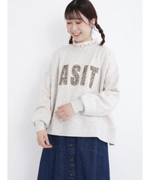 Samansa Mos2 | 花柄アップリケロゴスウェット(スウェット)