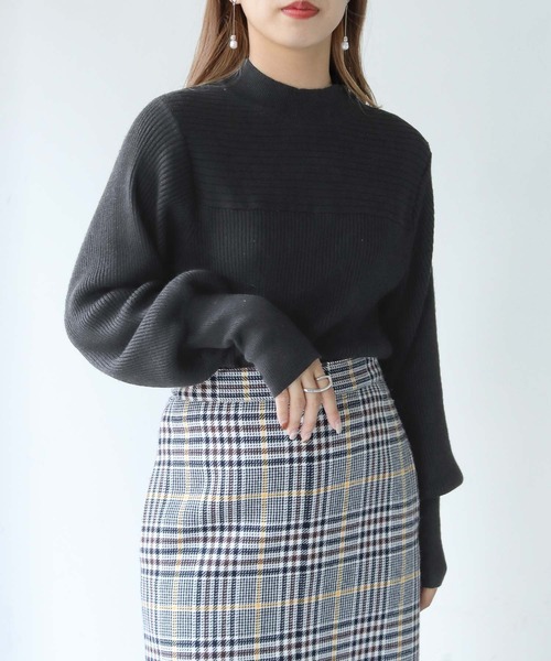 HER CLOSET(ハークローゼット)の「【shemoshelly】ヨークデザインニット(ニット/セーター・レディース・グリーン/ベージュ/ブラック/オレンジ/ブルー/オフホワイト・M)」の20枚目の写真