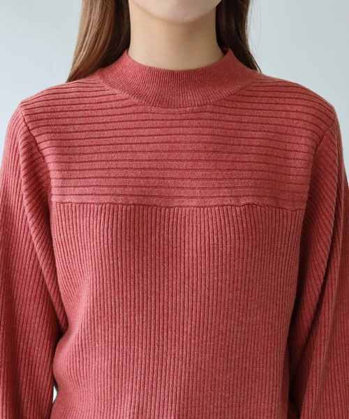 HER CLOSET(ハークローゼット)の「【shemoshelly】ヨークデザインニット(ニット/セーター・レディース・グリーン/ベージュ/ブラック/オレンジ/ブルー/オフホワイト・M)」の9枚目の写真