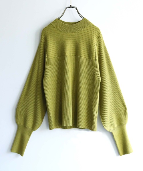 HER CLOSET(ハークローゼット)の「【shemoshelly】ヨークデザインニット(ニット/セーター・レディース・グリーン/ベージュ/ブラック/オレンジ/ブルー/オフホワイト・M)」の12枚目の写真