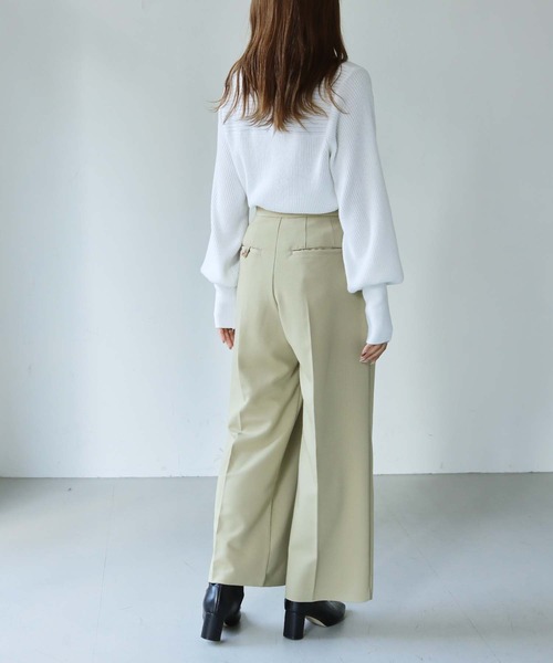 HER CLOSET(ハークローゼット)の「【shemoshelly】ヨークデザインニット(ニット/セーター・レディース・グリーン/ベージュ/ブラック/オレンジ/ブルー/オフホワイト・M)」の19枚目の写真