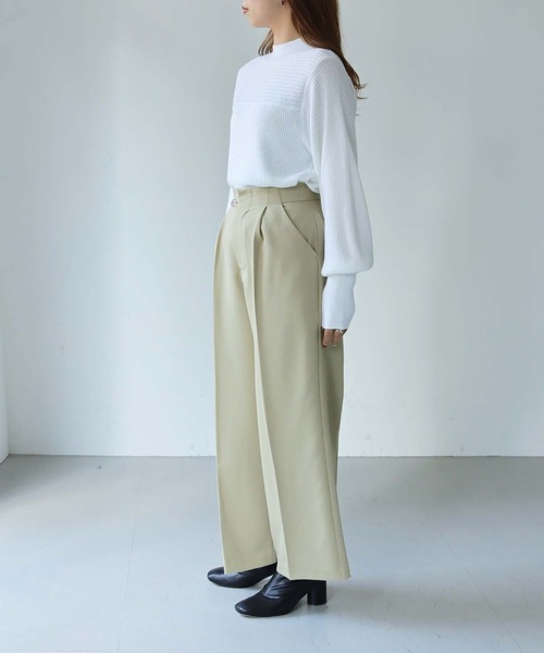 HER CLOSET(ハークローゼット)の「【shemoshelly】ヨークデザインニット(ニット/セーター・レディース・グリーン/ベージュ/ブラック/オレンジ/ブルー/オフホワイト・M)」の18枚目の写真