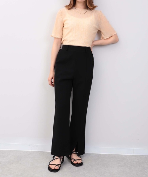 mil(ミル)の「カットジョーゼットセンタースリットパンツ(その他パンツ・レディース・グリーン/ピンク・M)」の3枚目の写真