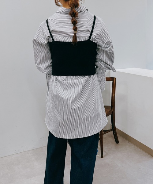 un dix cors（アンディコール）の「こなれ感を演出する　キャミニットビスチェ（ニット/セーター・レディース・ブラック/ベージュ・FREE）」の8枚目の写真