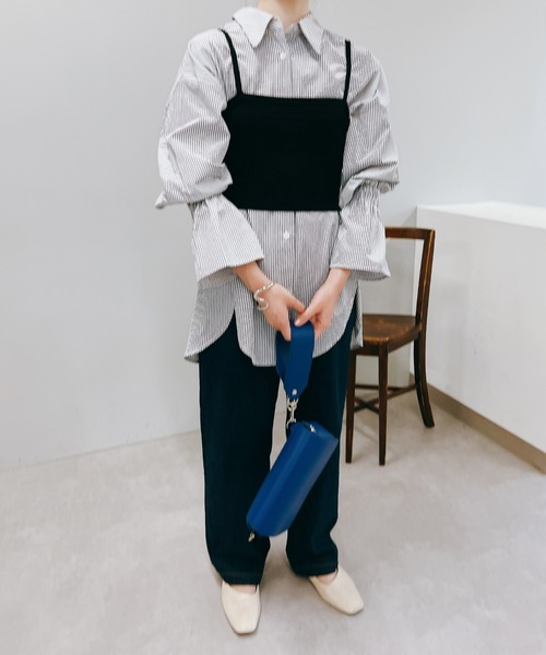 un dix cors（アンディコール）の「こなれ感を演出する　キャミニットビスチェ（ニット/セーター・レディース・ブラック/ベージュ・FREE）」の10枚目の写真