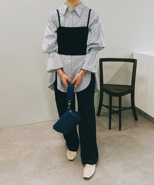 un dix cors（アンディコール）の「こなれ感を演出する　キャミニットビスチェ（ニット/セーター・レディース・ブラック/ベージュ・FREE）」の4枚目の写真