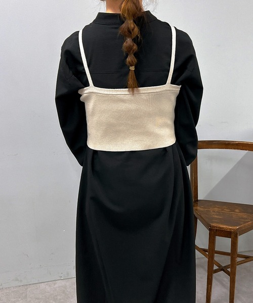 un dix cors（アンディコール）の「こなれ感を演出する　キャミニットビスチェ（ニット/セーター・レディース・ブラック/ベージュ・FREE）」の15枚目の写真