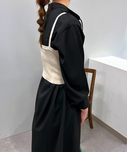 un dix cors（アンディコール）の「こなれ感を演出する　キャミニットビスチェ（ニット/セーター・レディース・ブラック/ベージュ・FREE）」の16枚目の写真