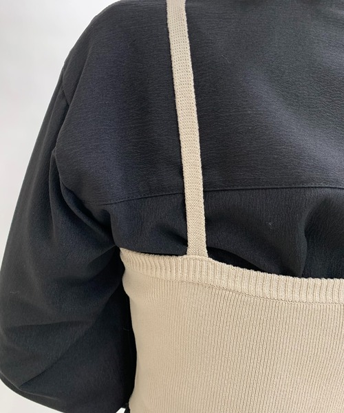 un dix cors（アンディコール）の「こなれ感を演出する　キャミニットビスチェ（ニット/セーター・レディース・ブラック/ベージュ・FREE）」の22枚目の写真