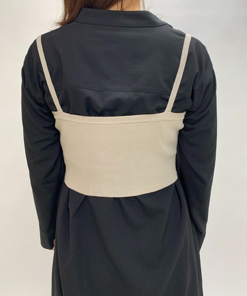 un dix cors（アンディコール）の「こなれ感を演出する　キャミニットビスチェ（ニット/セーター・レディース・ブラック/ベージュ・FREE）」の21枚目の写真