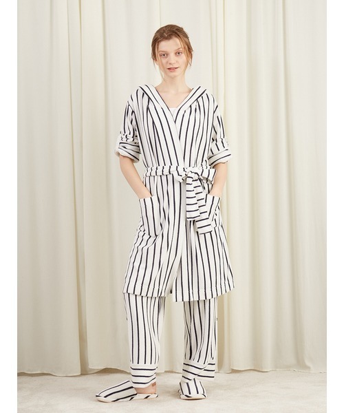 gelato pique（ジェラートピケ）の「【UNISEX】ストライプパイルガウン