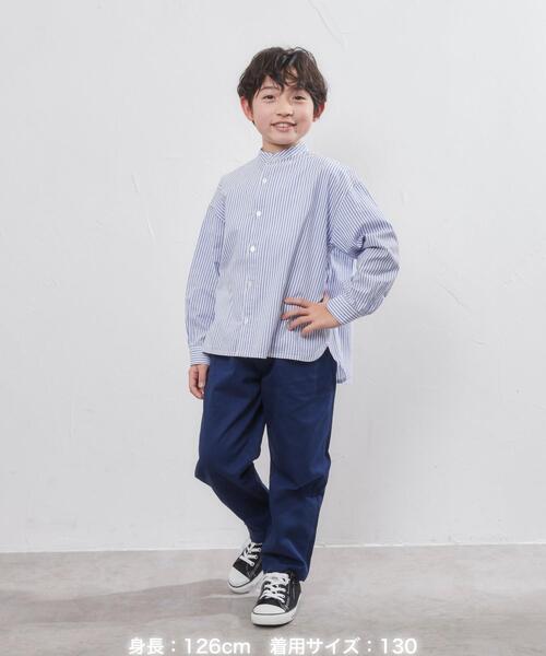 coen（コーエン）の「ストライプバンドカラーシャツ（シャツ/ブラウス・キッズ・ネイビー/オレンジ・150/130/120/110/140/100）」の12枚目の写真