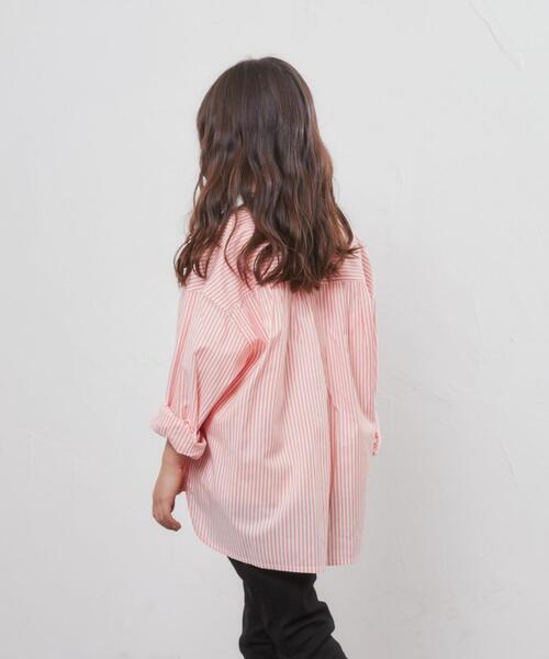 coen（コーエン）の「ストライプバンドカラーシャツ（シャツ/ブラウス・キッズ・ネイビー/オレンジ・150/130/120/110/140/100）」の16枚目の写真