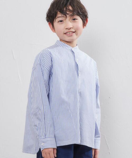 coen（コーエン）の「ストライプバンドカラーシャツ（シャツ/ブラウス・キッズ・ネイビー/オレンジ・150/130/120/110/140/100）」の18枚目の写真