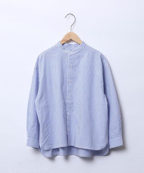 coen（コーエン）の「ストライプバンドカラーシャツ（シャツ/ブラウス・キッズ・ネイビー/オレンジ・150/130/120/110/140/100）」の21枚目の写真