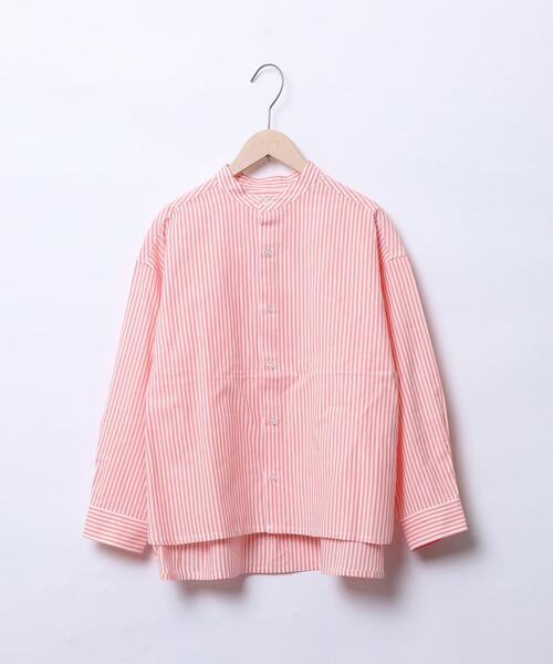 coen（コーエン）の「ストライプバンドカラーシャツ（シャツ/ブラウス・キッズ・ネイビー/オレンジ・150/130/120/110/140/100）」の22枚目の写真