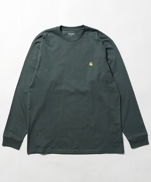 Carhartt WIP(カーハートダブリューアイピー)の「Carhartt WIP/カーハートダブリューアイピー L/S CHASE T-SHIRT ロンT カットソー(Tシャツ/カットソー・メンズ・ホワイト/ダークグリーン・L/M/XL/S)」の2枚目の写真