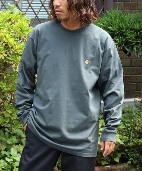Carhartt WIP(カーハートダブリューアイピー)の「Carhartt WIP/カーハートダブリューアイピー L/S CHASE T-SHIRT ロンT カットソー(Tシャツ/カットソー・メンズ・ホワイト/ダークグリーン・L/M/XL/S)」の5枚目の写真