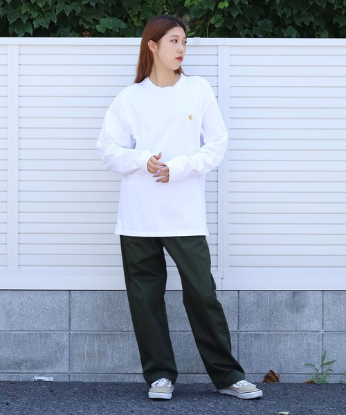 Carhartt WIP(カーハートダブリューアイピー)の「Carhartt WIP/カーハートダブリューアイピー L/S CHASE T-SHIRT ロンT カットソー(Tシャツ/カットソー・メンズ・ホワイト/ダークグリーン・L/M/XL/S)」の19枚目の写真