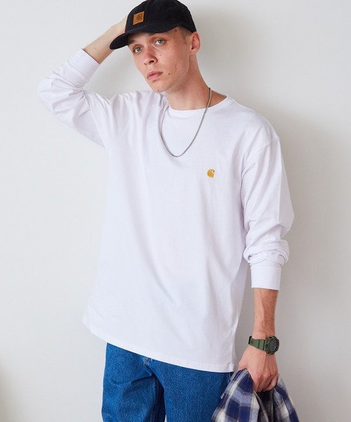 Carhartt WIP(カーハートダブリューアイピー)の「Carhartt WIP/カーハートダブリューアイピー L/S CHASE T-SHIRT ロンT カットソー(Tシャツ/カットソー・メンズ・ホワイト/ダークグリーン・L/M/XL/S)」の15枚目の写真