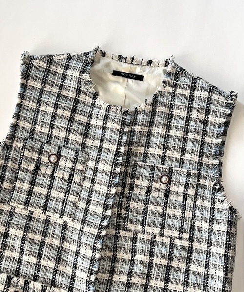 one way（ワンウェイ）の「ツイードベスト（ベスト・レディース・ブラック/ライトブルー/ホワイト・FREE）」の10枚目の写真