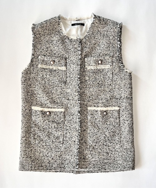 one way（ワンウェイ）の「ツイードベスト（ベスト・レディース・ブラック/ライトブルー/ホワイト・FREE）」の15枚目の写真