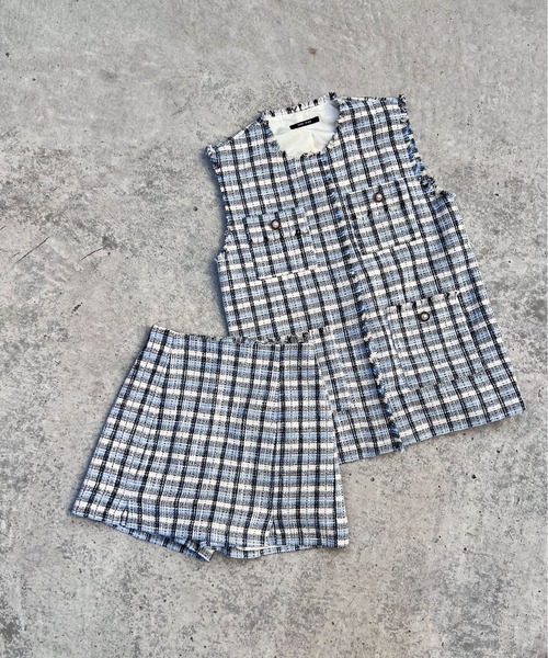 one way（ワンウェイ）の「ツイードベスト（ベスト・レディース・ブラック/ライトブルー/ホワイト・FREE）」の21枚目の写真