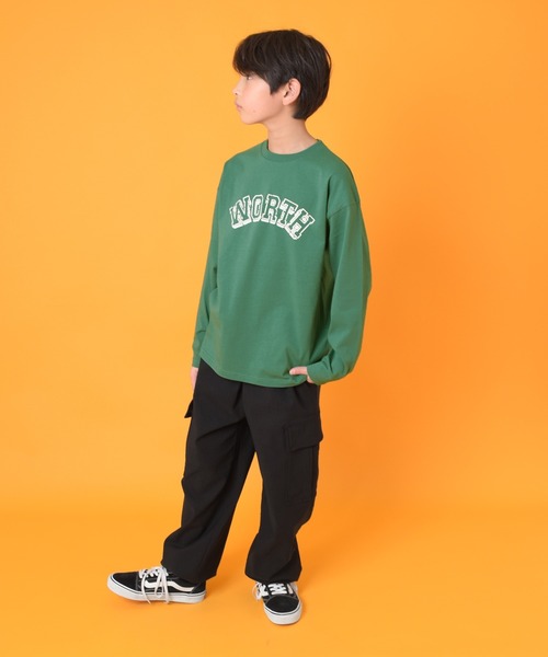 GLAZOS（グラソス）の「【グラコレ】アソートカスレプリント長袖Tシャツ（Tシャツ/カットソー・キッズ・グリーン/グレー/ブルー/ネイビー/ホワイト/チャコールグレー・150cm/170cm/140cm/160cm）」の4枚目の写真