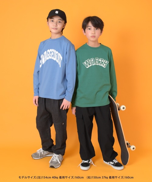 GLAZOS（グラソス）の「【グラコレ】アソートカスレプリント長袖Tシャツ（Tシャツ/カットソー・キッズ・グリーン/グレー/ブルー/ネイビー/ホワイト/チャコールグレー・150cm/170cm/140cm/160cm）」の8枚目の写真