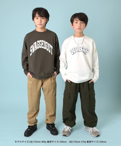 GLAZOS（グラソス）の「【グラコレ】アソートカスレプリント長袖Tシャツ（Tシャツ/カットソー・キッズ・グリーン/グレー/ブルー/ネイビー/ホワイト/チャコールグレー・150cm/170cm/140cm/160cm）」の9枚目の写真