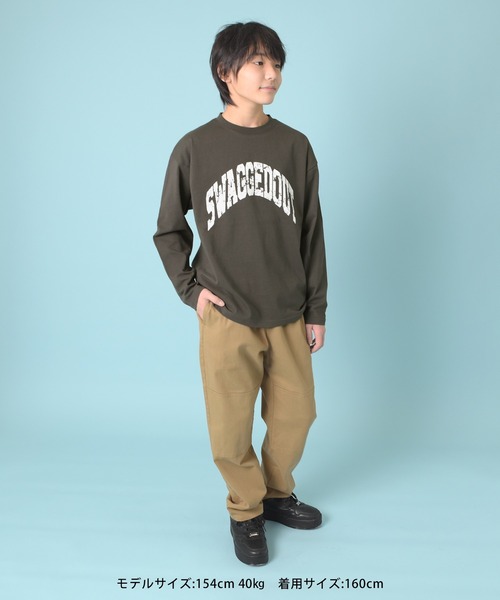 GLAZOS（グラソス）の「【グラコレ】アソートカスレプリント長袖Tシャツ（Tシャツ/カットソー・キッズ・グリーン/グレー/ブルー/ネイビー/ホワイト/チャコールグレー・150cm/170cm/140cm/160cm）」の12枚目の写真