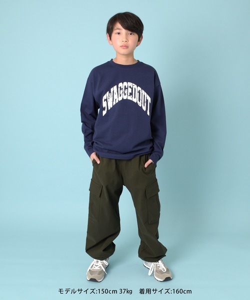 GLAZOS（グラソス）の「【グラコレ】アソートカスレプリント長袖Tシャツ（Tシャツ/カットソー・キッズ・グリーン/グレー/ブルー/ネイビー/ホワイト/チャコールグレー・150cm/170cm/140cm/160cm）」の14枚目の写真