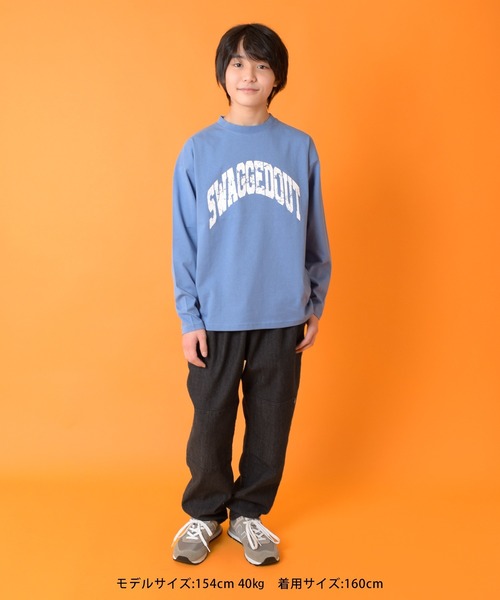 GLAZOS（グラソス）の「【グラコレ】アソートカスレプリント長袖Tシャツ（Tシャツ/カットソー・キッズ・グリーン/グレー/ブルー/ネイビー/ホワイト/チャコールグレー・150cm/170cm/140cm/160cm）」の15枚目の写真