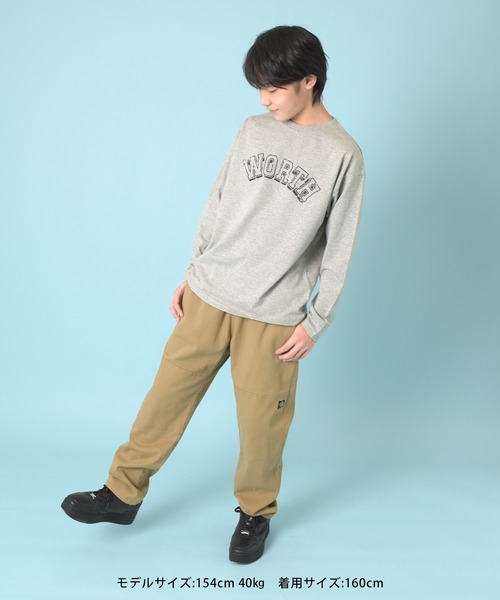 GLAZOS（グラソス）の「【グラコレ】アソートカスレプリント長袖Tシャツ（Tシャツ/カットソー・キッズ・グリーン/グレー/ブルー/ネイビー/ホワイト/チャコールグレー・150cm/170cm/140cm/160cm）」の13枚目の写真