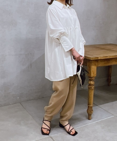 un dix cors（アンディコール）の「ビッグカフスブラウス（シャツ/ブラウス・レディース・ブラック/ホワイト・FREE）」の10枚目の写真