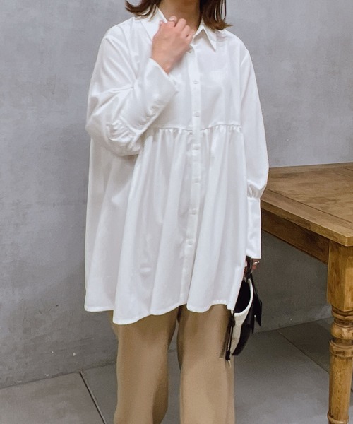 un dix cors（アンディコール）の「ビッグカフスブラウス（シャツ/ブラウス・レディース・ブラック/ホワイト・FREE）」の7枚目の写真