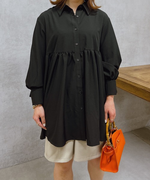 un dix cors（アンディコール）の「ビッグカフスブラウス（シャツ/ブラウス・レディース・ブラック/ホワイト・FREE）」の19枚目の写真