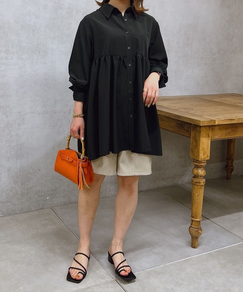 un dix cors（アンディコール）の「ビッグカフスブラウス（シャツ/ブラウス・レディース・ブラック/ホワイト・FREE）」の22枚目の写真