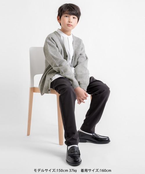 GLAZOS(グラソス)の「ニット・Vネックカーディガン(ニット/セーター・キッズ・ネイビー/グレー・140cm/150cm/160cm/170cm)」の4枚目の写真