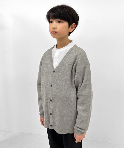 GLAZOS(グラソス)の「ニット・Vネックカーディガン(ニット/セーター・キッズ・ネイビー/グレー・140cm/150cm/160cm/170cm)」の15枚目の写真