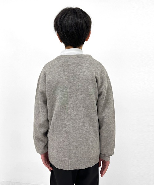 GLAZOS(グラソス)の「ニット・Vネックカーディガン(ニット/セーター・キッズ・ネイビー/グレー・140cm/150cm/160cm/170cm)」の11枚目の写真