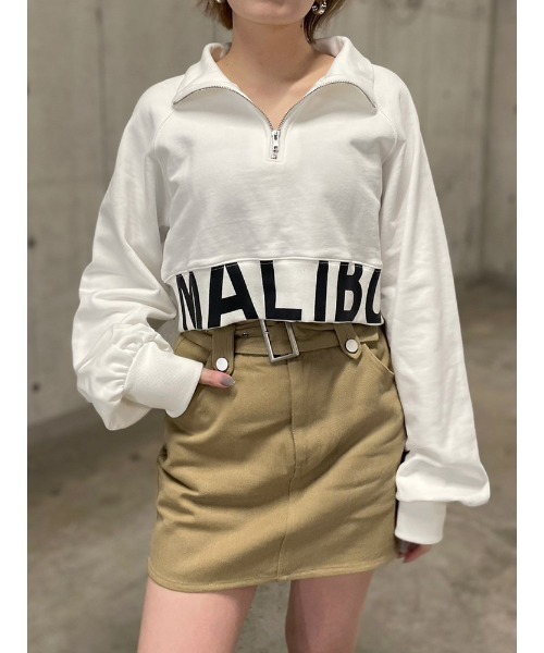 ENVYM(アンビー)の「ヘムロゴハーフジップPO(Tシャツ/カットソー・レディース・ブルー/ブラック/ホワイト・FREE)」の2枚目の写真