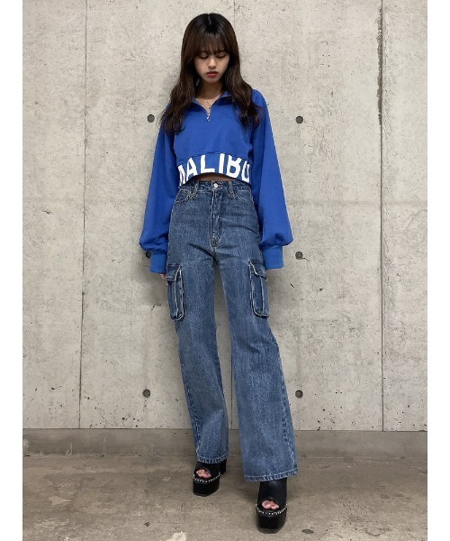 ENVYM（アンビー）の「ヘムロゴハーフジップPO（Tシャツ