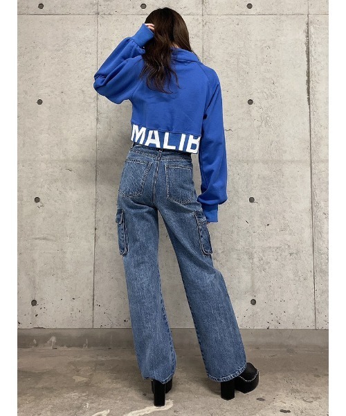 ENVYM(アンビー)の「ヘムロゴハーフジップPO(Tシャツ/カットソー・レディース・ブルー/ブラック/ホワイト・FREE)」の4枚目の写真