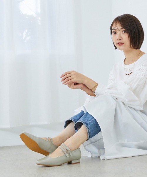 menue(メヌエ)の「メリージェーンスクエアトゥパンプス(パンプス・レディース・グレイッシュベージュ/グリーン/アイボリー/ブラック系・22.5cm/23.0cm/23.5cm/24.0cm/21.5cm/24.5cm/25.0cm/25.5cm/22.0cm/26.0cm)」の20枚目の写真