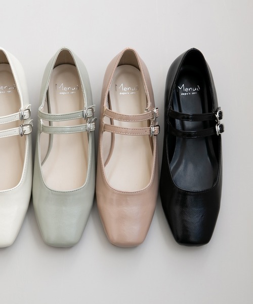 menue(メヌエ)の「メリージェーンスクエアトゥパンプス(パンプス・レディース・グレイッシュベージュ/グリーン/アイボリー/ブラック系・22.5cm/23.0cm/23.5cm/24.0cm/21.5cm/24.5cm/25.0cm/25.5cm/22.0cm/26.0cm)」の5枚目の写真