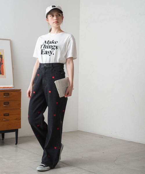 WEGO（ウィゴー）の「WEGO/パターン刺繍デニムパンツ（デニムパンツ・レディース・ブラック/ブラック系その他/インディゴブルー/ライトインディゴブルー・SMALL/MEDIUM）」の18枚目の写真