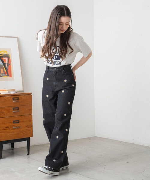 WEGO（ウィゴー）の「WEGO/パターン刺繍デニムパンツ（デニムパンツ・レディース・ブラック/ブラック系その他/インディゴブルー/ライトインディゴブルー・SMALL/MEDIUM）」の15枚目の写真