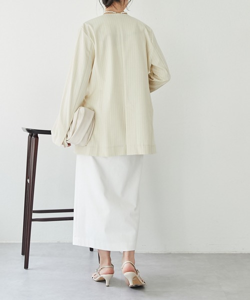 COLLAGE GALLARDAGALANTE（コラージュガリャルダガランテ）の「シェルタリングタイトスカート（スカート・レディース・ネイビー/ホワイト/グリーン/ベージュ/スカイブルー・0/1）」の11枚目の写真